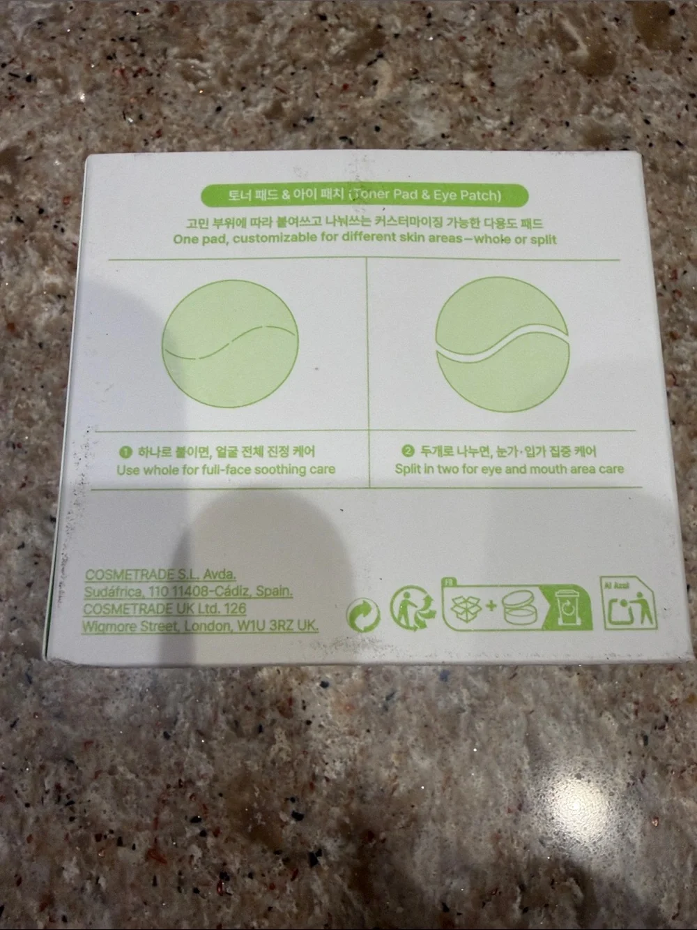 NEW By Wishtrend Green Tea & Ceramide Calming Toner Pad